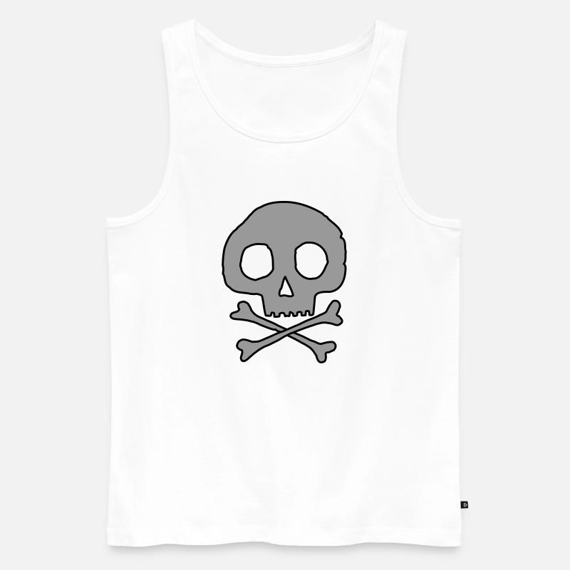 Schädel und Knochen - Männer Premium Bio Tank Top - Weiß