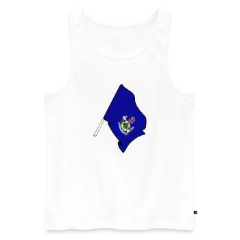 Maine Flag - Men's Premium Organic Tank Top - white - Front - Michal (187cm)