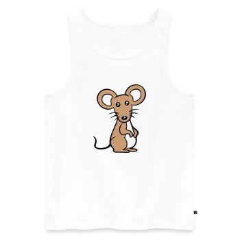 Maus Mäuschen Süße Kleine Ratte Nager Freundlich - Männer Premium Bio Tank Top - Weiß - Vorne - Michal (187cm)