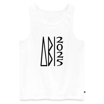 ABI 2025 - Männer Premium Bio Tank Top - Weiß - Vorne - AI Model Male 178 light (178cm)
