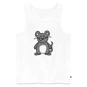 Maus Mäuschen Süße Kleine Ratte Nager Freundlich - Männer Premium Bio Tank Top - Weiß - Vorne - AI Model Male 178 light (178cm)