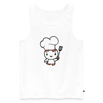 Oiseau Chef Chapeau Canard Délicieux Faim Nourriture Mignon - Débardeur bio Premium Homme - blanc - Devant - AI Model Male 178 light (178cm)
