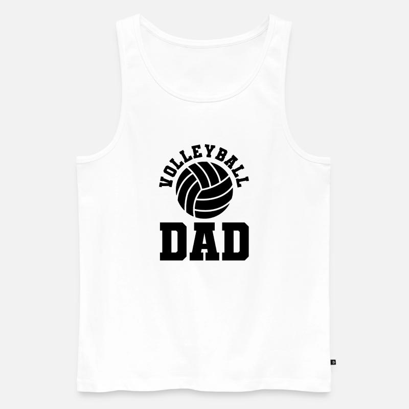 Volleyball dad - Männer Premium Bio Tank Top - Weiß