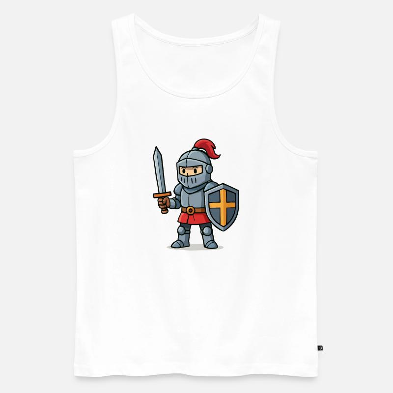 ritter comic - Männer Premium Bio Tank Top - Weiß
