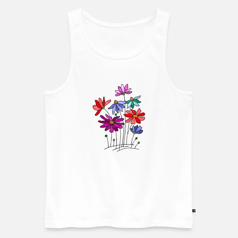 Blumen - Männer Premium Bio Tank Top - Weiß