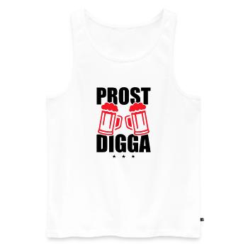 Prost Digga Bier - Männer Premium Bio Tank Top - Weiß - Vorne - Michal (187cm)