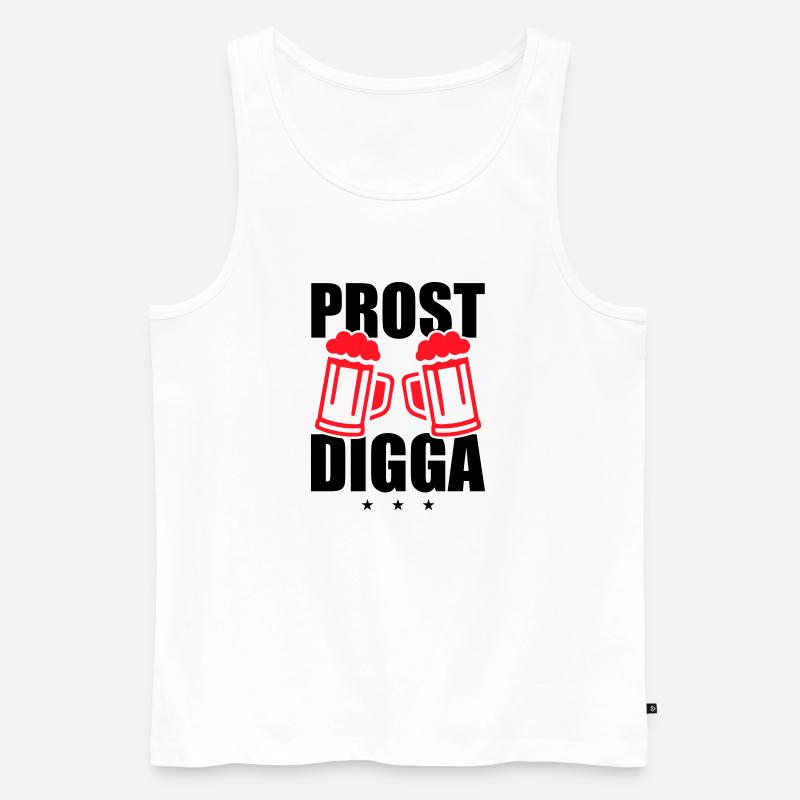 Prost Digga Bier - Männer Premium Bio Tank Top - Weiß