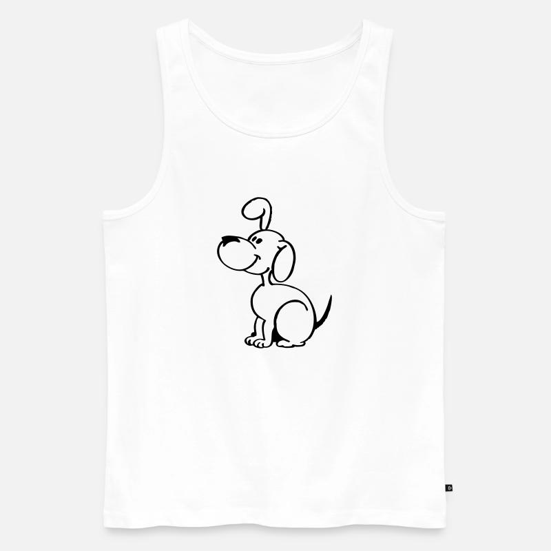 Hündchen - Männer Premium Bio Tank Top - Weiß