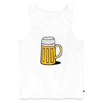 bier - Men's Premium Organic Tank Top - white - Front - AI Model Male 178 light (178cm)