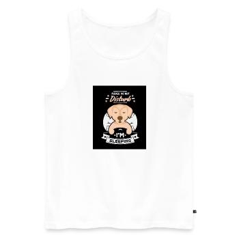 Official Do Nor Disturb Sleeping Shirt - Men's Premium Organic Tank Top - white - Front - AI Model Male 178 light (178cm)