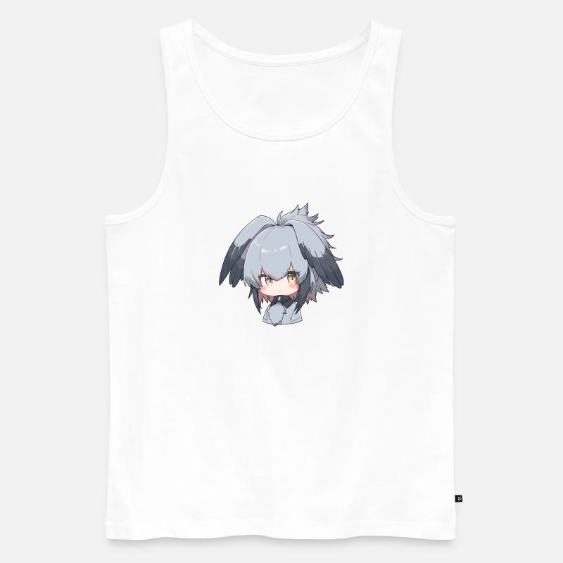Süßes Schuhschnabel Anime Mädchen - Männer Premium Bio Tank Top - Weiß