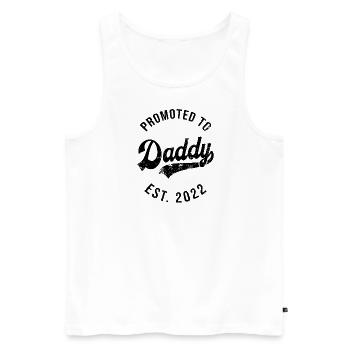 Mens Funny 1ère fois Papa Est 2022 Première fête des pères - Débardeur bio Premium Homme - blanc - Devant - Michal (187cm)