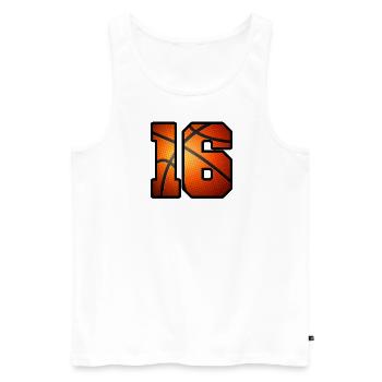 Enfants 16e anniversaire Joueur de basket-ball 16 ans - Débardeur bio Premium Homme - blanc - Devant - Michal (187cm)