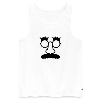 Lunettes de Groucho Marx avec le nez de moustache - Débardeur bio Premium Homme - blanc - Devant - AI Model Male 178 light (178cm)