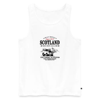 Schottland - Scotland - Jeep - Männer Premium Bio Tank Top - Weiß - Vorne - Michal (187cm)