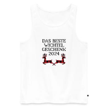 DAS BESTE WICHTEL GESCHENK 2024 Wichteln Weihnacht - Männer Premium Bio Tank Top - Weiß - Vorne - AI Model Male 178 light (178cm)