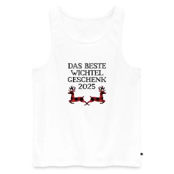 Wichteln 2025 Weihnachten Wichtelspiel Rentiere - Männer Premium Bio Tank Top - Weiß - Vorne - AI Model Male 178 light (178cm)