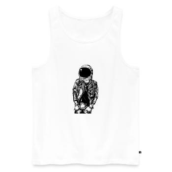 L'astronaute Punkster - Débardeur bio Premium Homme - blanc - Devant - AI Model Male 178 light (178cm)