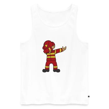 Dabbing Dab Firefighter - Men's Premium Organic Tank Top - white - Front - Michal (187cm)