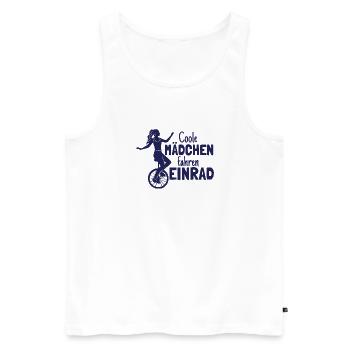 Einradfahrerin Coole Mädchen Fahren Einrad - Männer Premium Bio Tank Top - Weiß - Vorne - Michal (187cm)