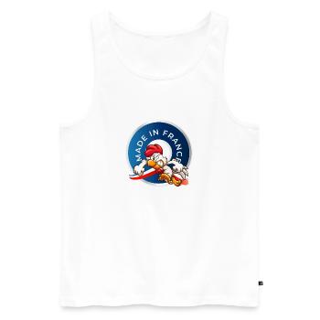 MADE IN FRANCE - Débardeur bio Premium Homme - blanc - Devant - AI Model Male 178 light (178cm)