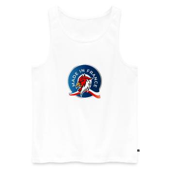 MADE IN FRANCE - Débardeur bio Premium Homme - blanc - Devant - AI Model Male 178 light (178cm)