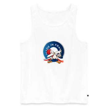 MADE IN FRANCE - Débardeur bio Premium Homme - blanc - Devant - AI Model Male 178 light (178cm)
