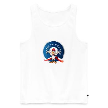 MADE IN FRANCE - Débardeur bio Premium Homme - blanc - Devant - AI Model Male 178 light (178cm)