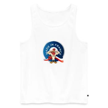 MADE IN FRANCE - Débardeur bio Premium Homme - blanc - Devant - AI Model Male 178 light (178cm)
