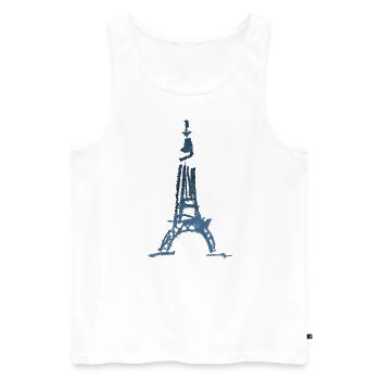 Croquis de la Tour Eiffel - Débardeur bio Premium Homme - blanc - Devant - Michal (187cm)