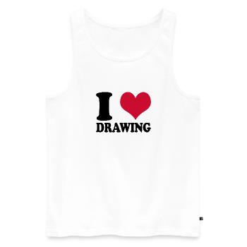 Zeichnen Zeichner I Love Drawing - Männer Premium Bio Tank Top - Weiß - Vorne - Michal (187cm)
