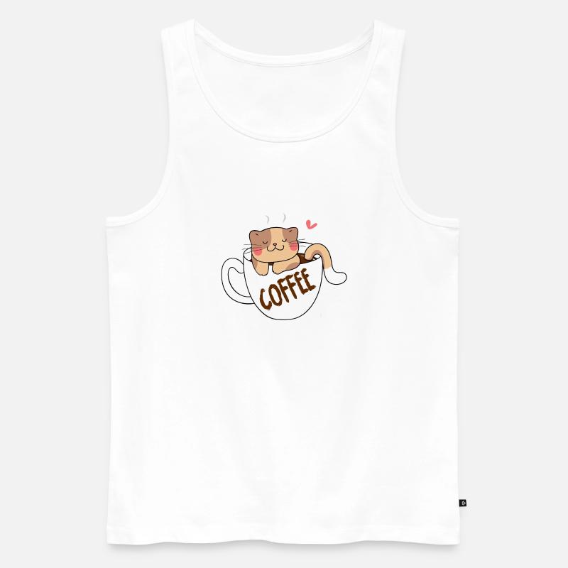 Ozelot Kaffee - Männer Premium Bio Tank Top - Weiß