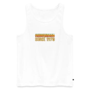 Original Depuis 1970 Logo Rétro - Débardeur bio Premium Homme - blanc - Devant - Michal (187cm)