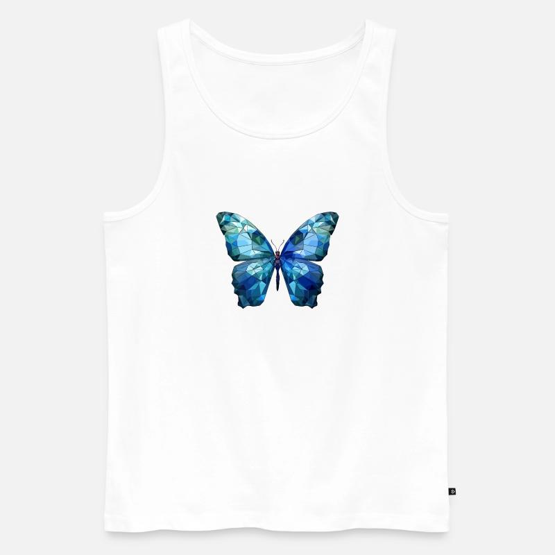 Blauer Morpho-Schmetterling - Männer Premium Bio Tank Top - Weiß