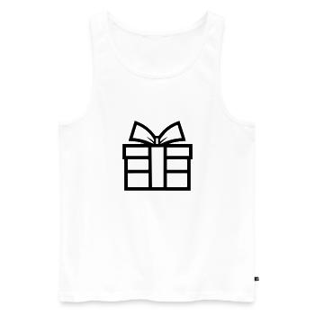 Geschenk-Icon-Box - Männer Premium Bio Tank Top - Weiß - Vorne - AI Model Male 178 light (178cm)