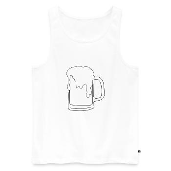 Fête de dessin de bière Célébrez le noir - Débardeur bio Premium Homme - blanc - Devant - Michal (187cm)