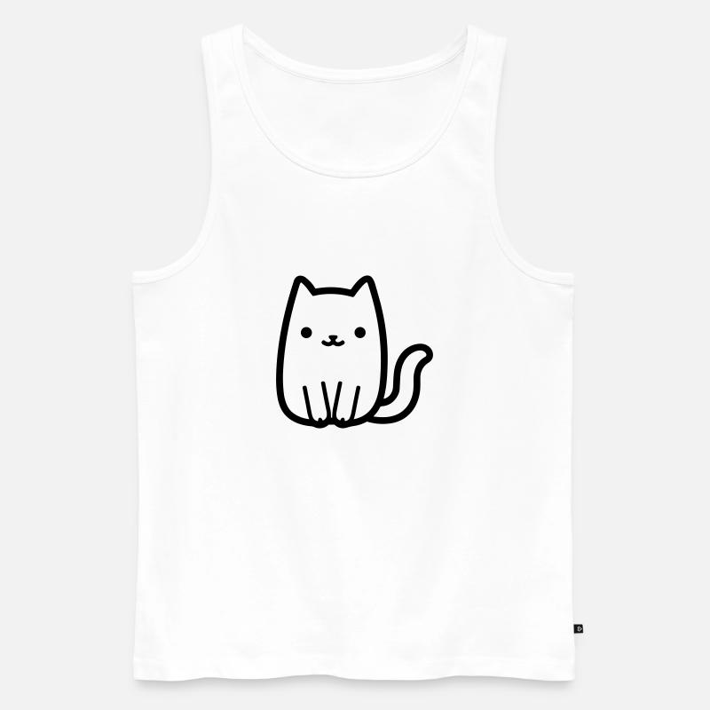 Katze - Männer Premium Bio Tank Top - Weiß