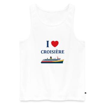 I love Croisière - Débardeur bio Premium Homme - blanc - Devant - Michal (187cm)