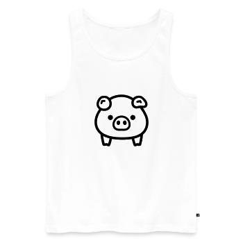 cochon - Débardeur bio Premium Homme - blanc - Devant - Michal (187cm)