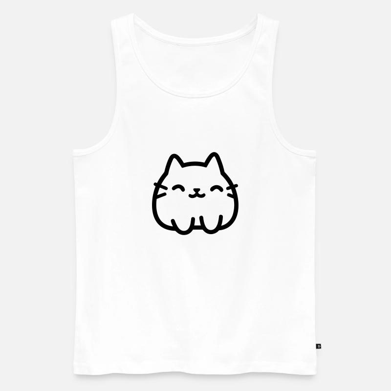 Katze - Männer Premium Bio Tank Top - Weiß