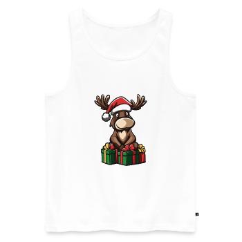 Cadeaux de Noël Moose - Débardeur bio Premium Homme - blanc - Devant - Michal (187cm)