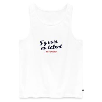 Sarcasme humour homme sarcastique parfait talent - Débardeur bio Premium Homme - blanc - Devant - Michal (187cm)