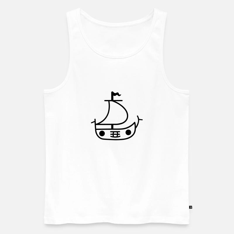 Piratenschiff - Männer Premium Bio Tank Top - Weiß