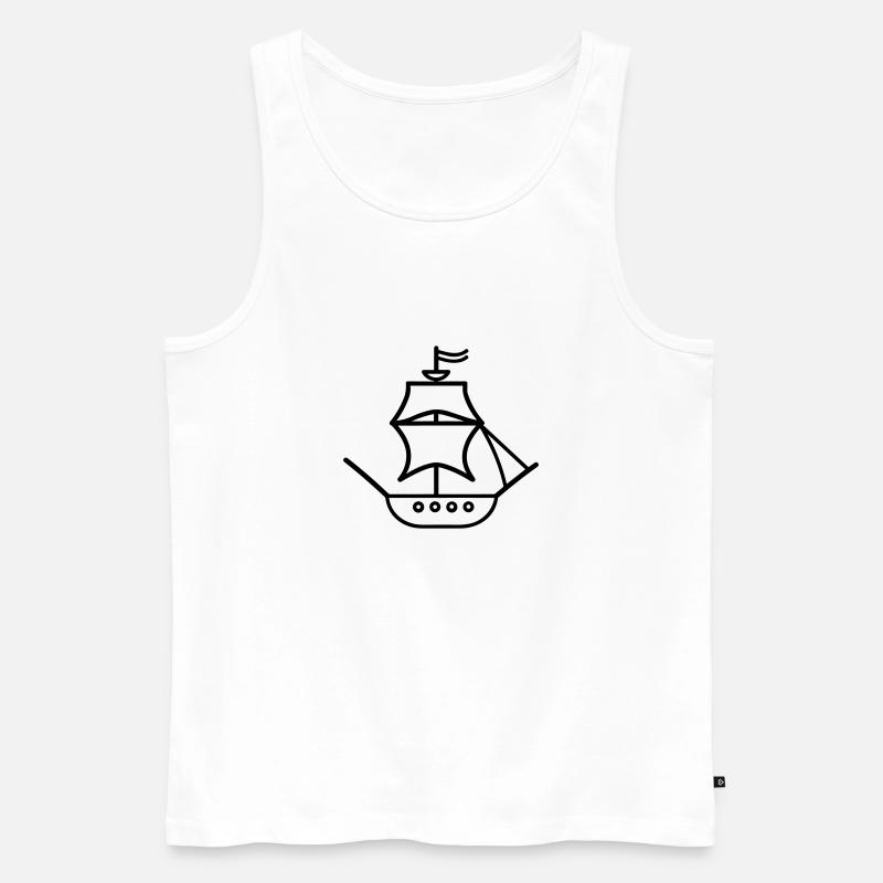 Piratenschiff - Männer Premium Bio Tank Top - Weiß