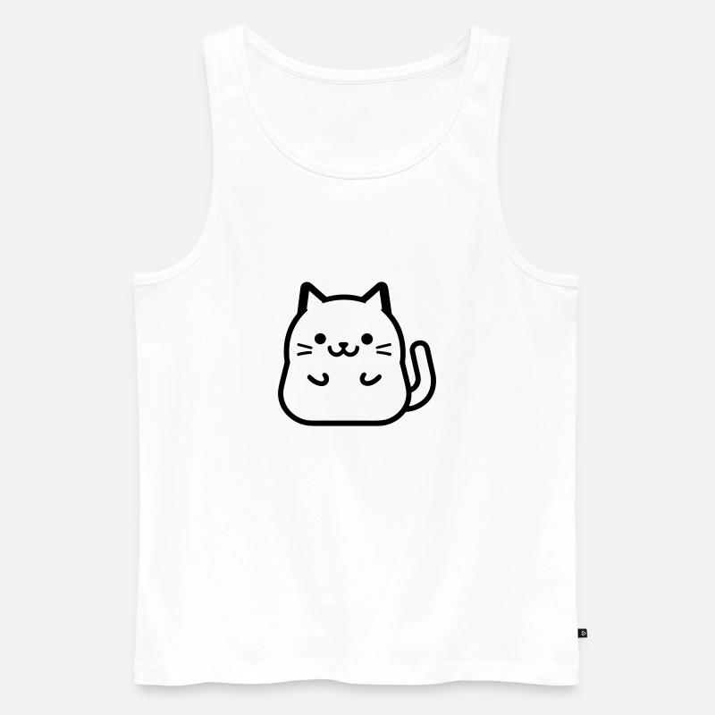 Katze - Männer Premium Bio Tank Top - Weiß