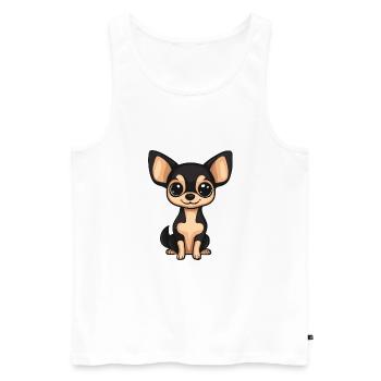 Chihuahua chien bande dessinée bébé - Débardeur bio Premium Homme - blanc - Devant - Michal (187cm)