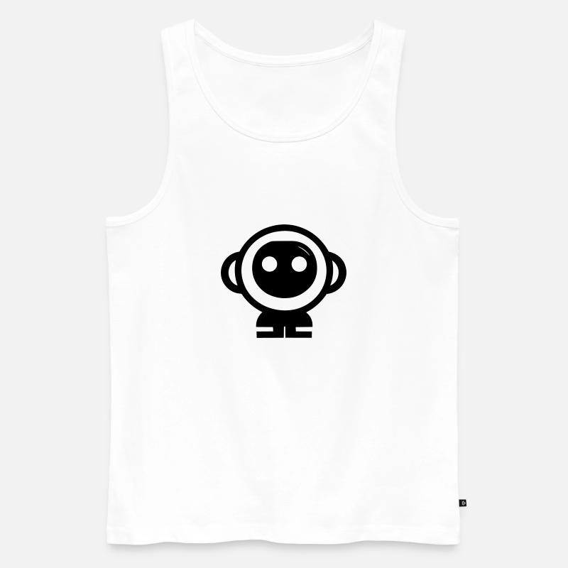 Kleiner Roboter - Männer Premium Bio Tank Top - Weiß