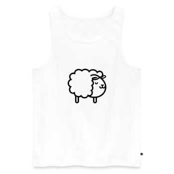 sheep - Men's Premium Organic Tank Top - white - Front - AI Model Male 178 light (178cm)