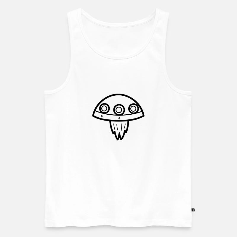 fliegende Untertasse - Männer Premium Bio Tank Top - Weiß
