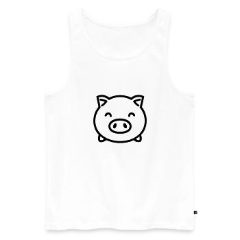 cochon - Débardeur bio Premium Homme - blanc - Devant - Michal (187cm)